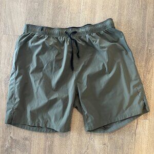 Path Projects Graves PX Running Shorts – Olive/Stone, Size M, 7" Inseam